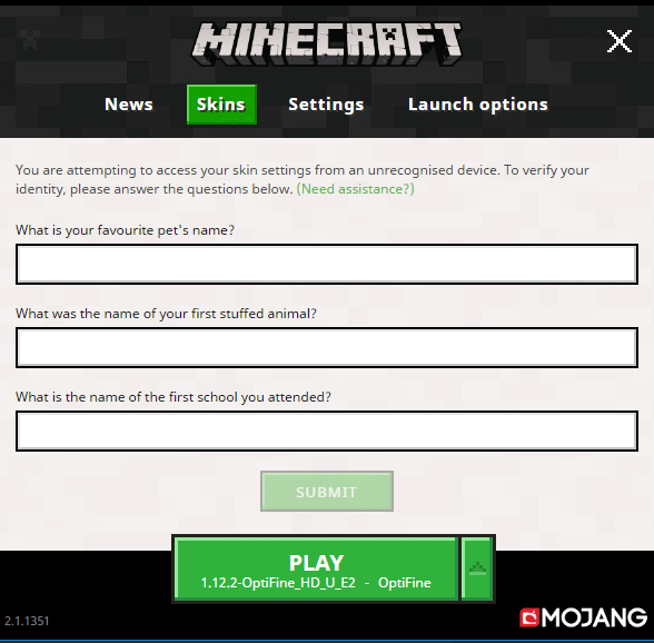 9 Steps to bypass Minecraft security question