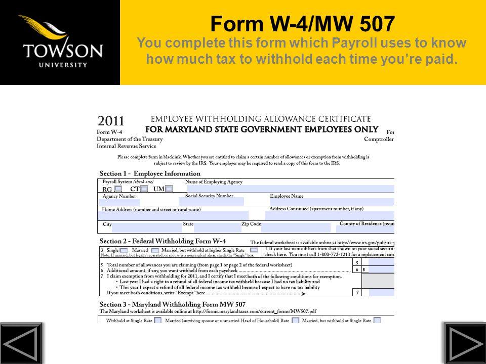 Form W-4/MW 507.