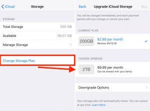 Check your iCloud storage plan