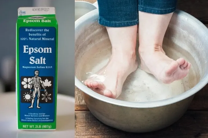 Epsom salt feet soaking