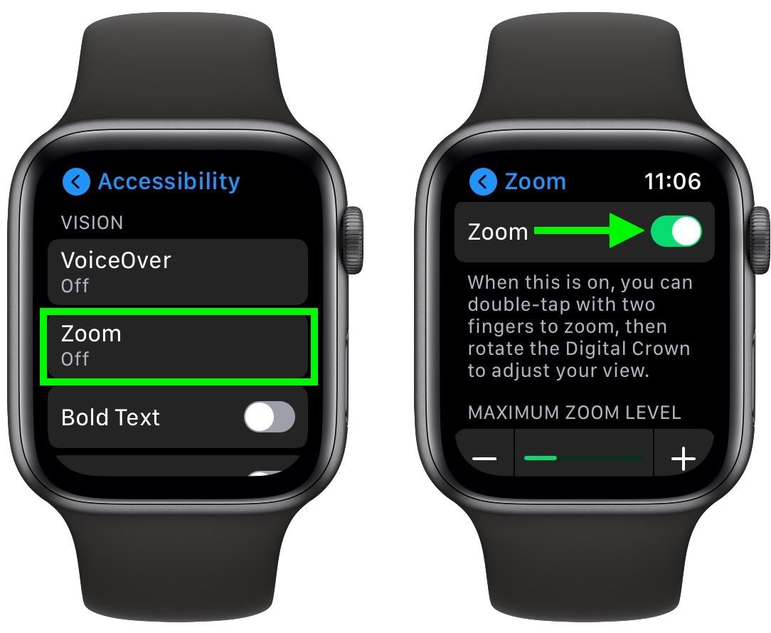 How to unzoom apple watch
