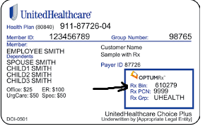How to find United Health Care RX Bin