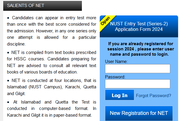 NUST Application form 2024 - admission portal guide - ugadmissions.nust.edu.pk